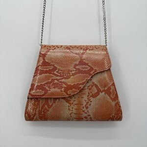 Bellini Faux Snake Print Orange Flap Bag Crossbody Y2k Boho